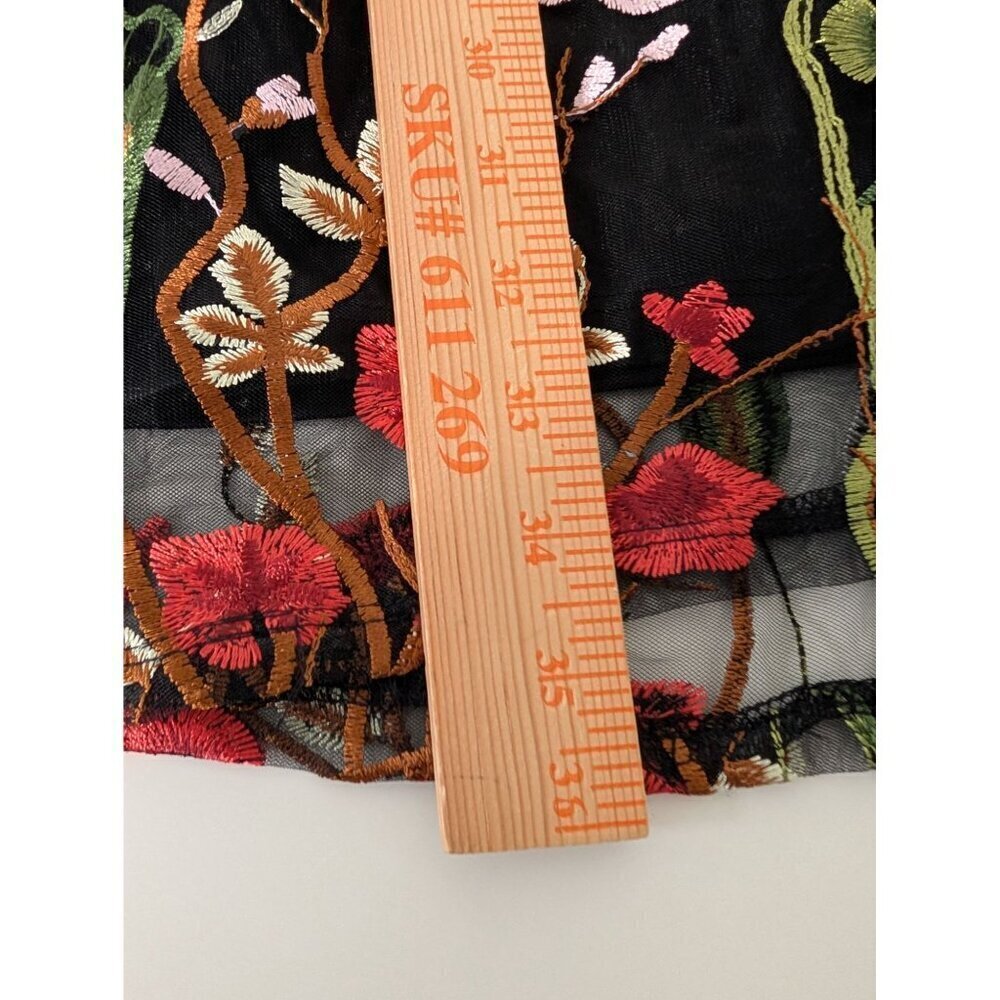 Cato Embroidered Floral Dress Womens Size Medium Black Lined Sleeveless Sheath - Picture 13 of 13